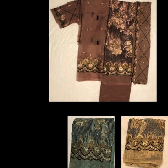 Woman"s unstitched Pakistani suit - Picture 3 of 3